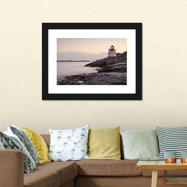 Castle Hill Lighthouse Canvas Wall Art-3 Horizontal-Gallery Wrap-25" x 16"-Tiaracle