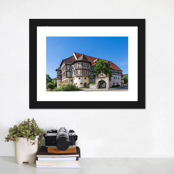 Castle In Bad Urach Canvas Wall Art-1 Piece-Framed Print-20" x 16"-Tiaracle