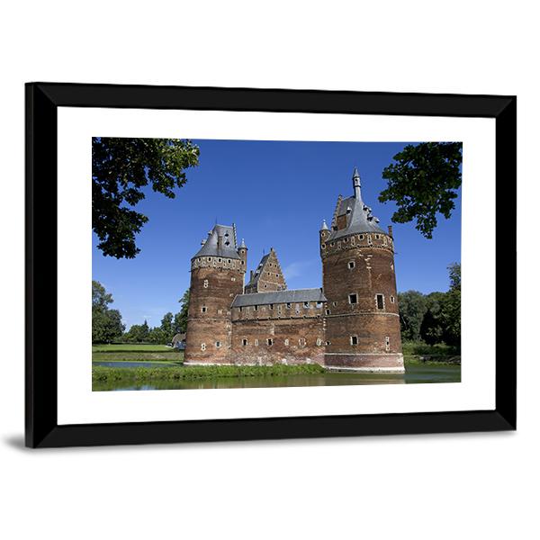 Castle in Beersel Canvas Wall Art-3 Horizontal-Gallery Wrap-25" x 16"-Tiaracle