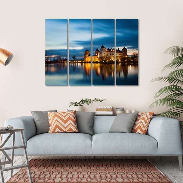 Castle In Mir Belarus Canvas Wall Art-4 Horizontal-Gallery Wrap-34" x 24"-Tiaracle