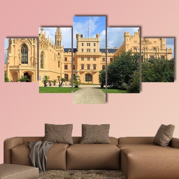 Castle Lednice Canvas Wall Art-5 Star-Gallery Wrap-62" x 32"-Tiaracle