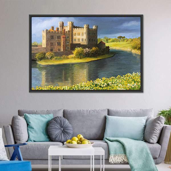 Castle Near Leeds UK Canvas Wall Art-5 Horizontal-Gallery Wrap-22" x 12"-Tiaracle