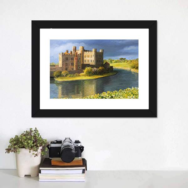 Castle Near Leeds UK Canvas Wall Art-1 Piece-Framed Print-20" x 16"-Tiaracle
