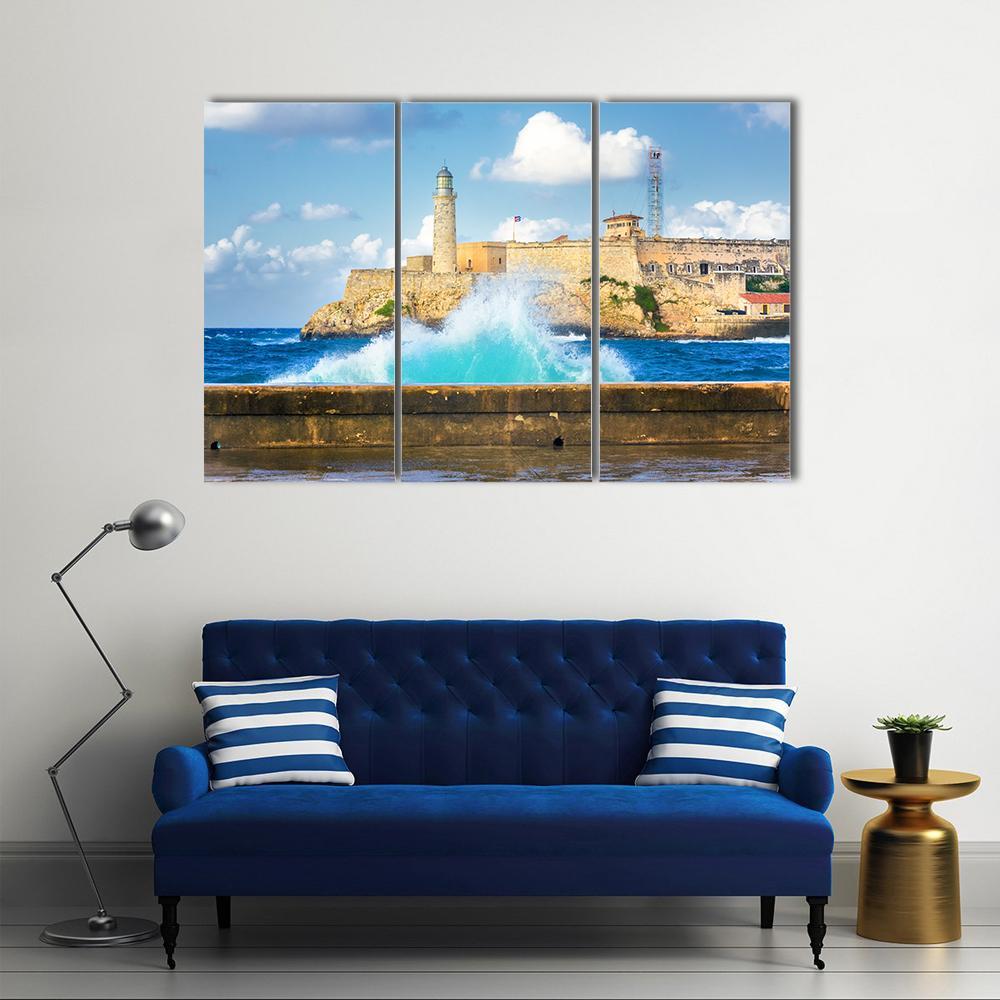 Castle Of El Morro Canvas Wall Art-3 Horizontal-Gallery Wrap-37" x 24"-Tiaracle