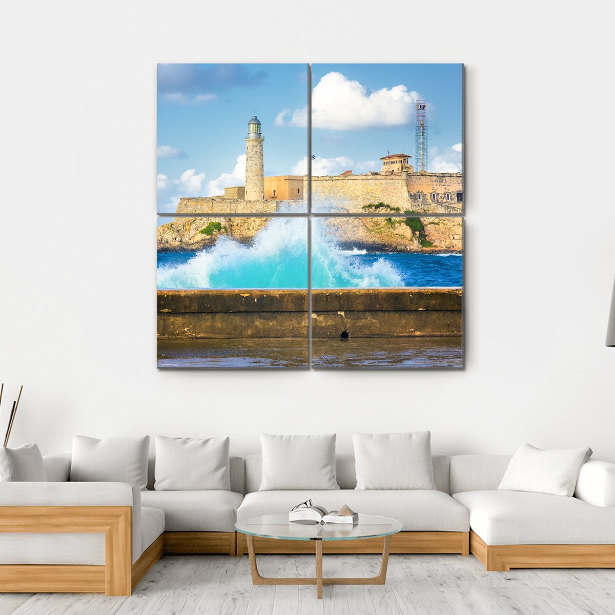 Castle Of El Morro Canvas Wall Art-4 Square-Gallery Wrap-17" x 17"-Tiaracle