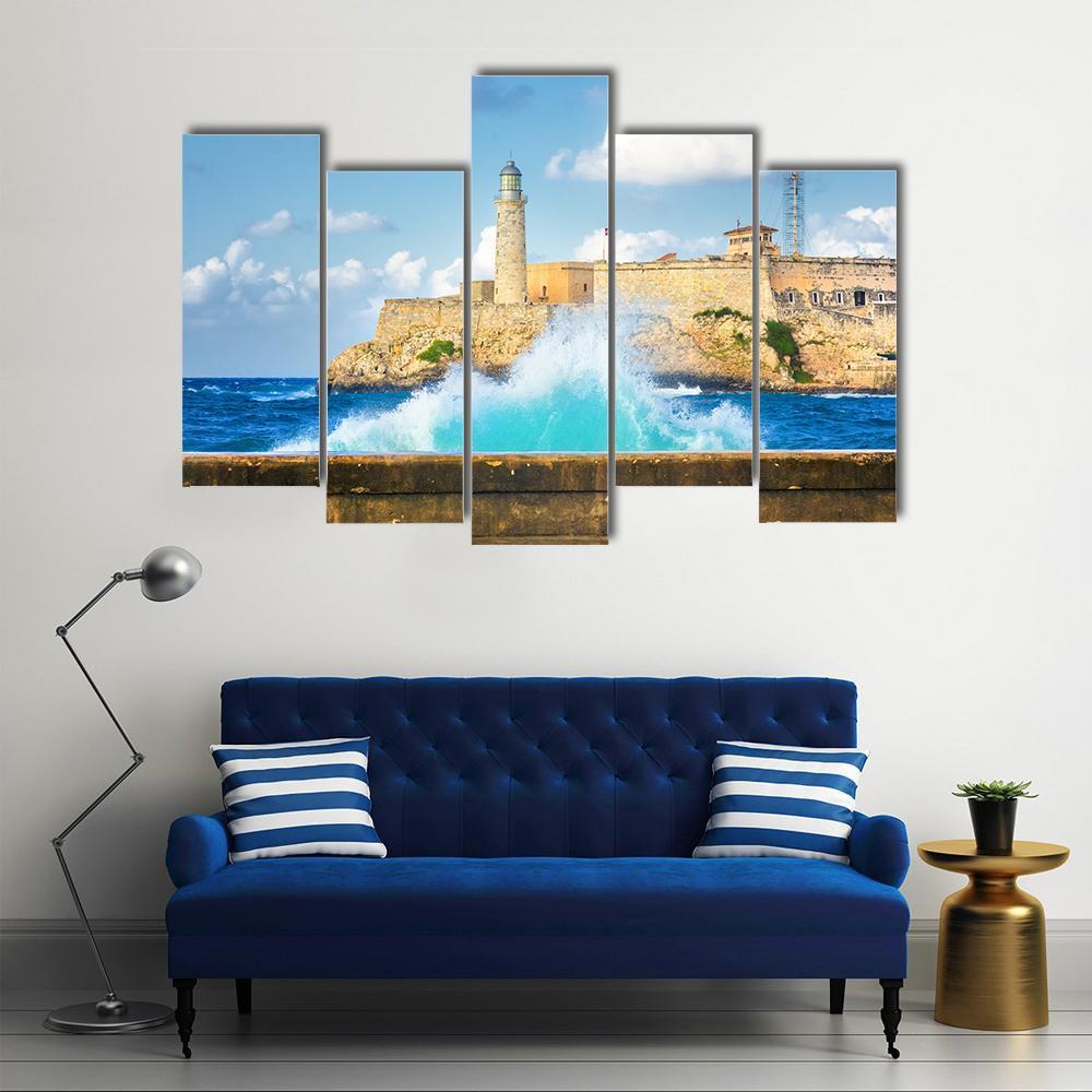 Castle Of El Morro Canvas Wall Art-5 Pop-Gallery Wrap-47" x 32"-Tiaracle