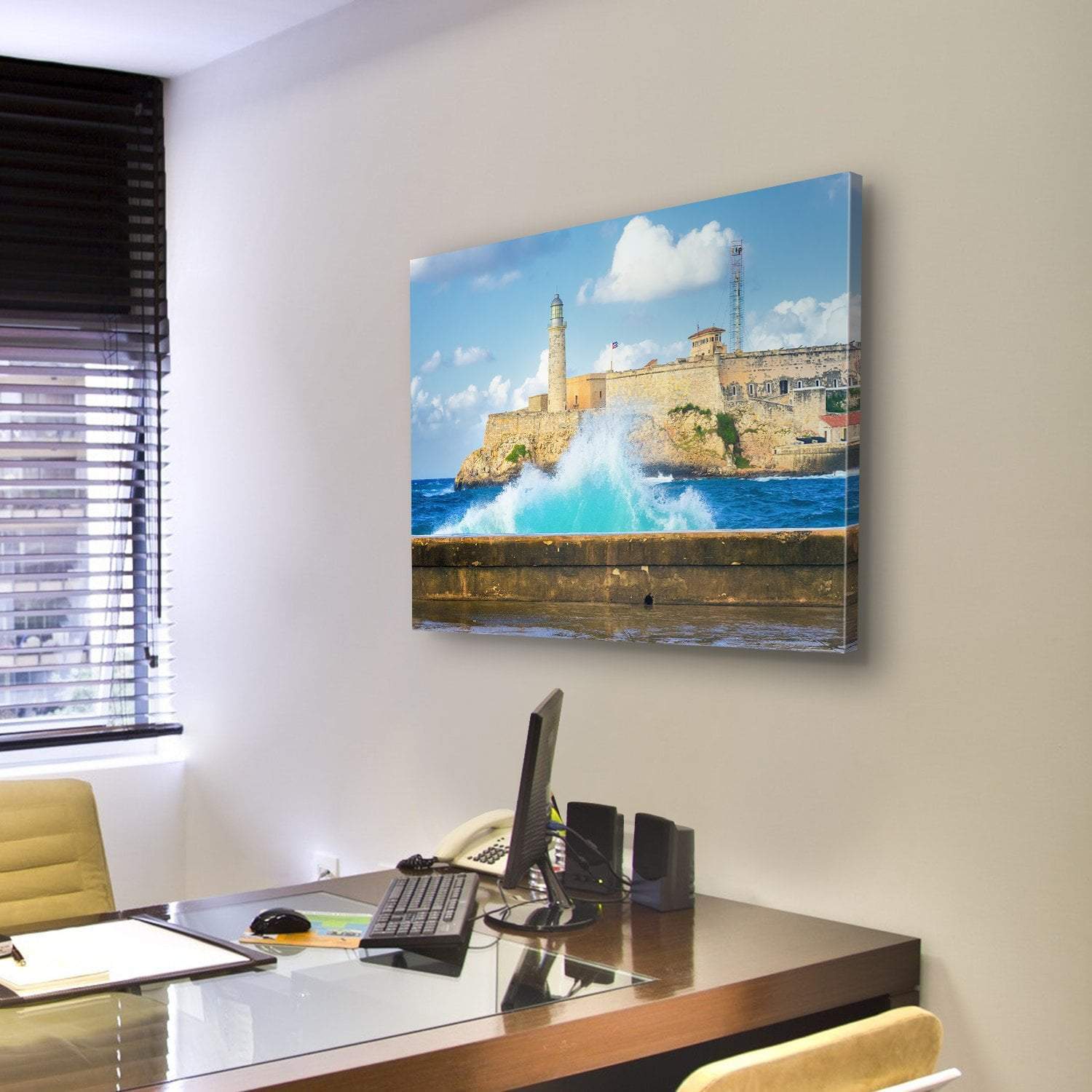 Castle Of El Morro Canvas Wall Art-3 Horizontal-Gallery Wrap-25" x 16"-Tiaracle