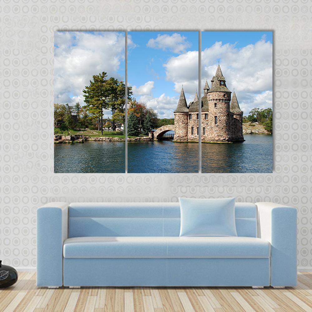 Castle On Heart Island Canvas Wall Art-3 Horizontal-Gallery Wrap-37" x 24"-Tiaracle