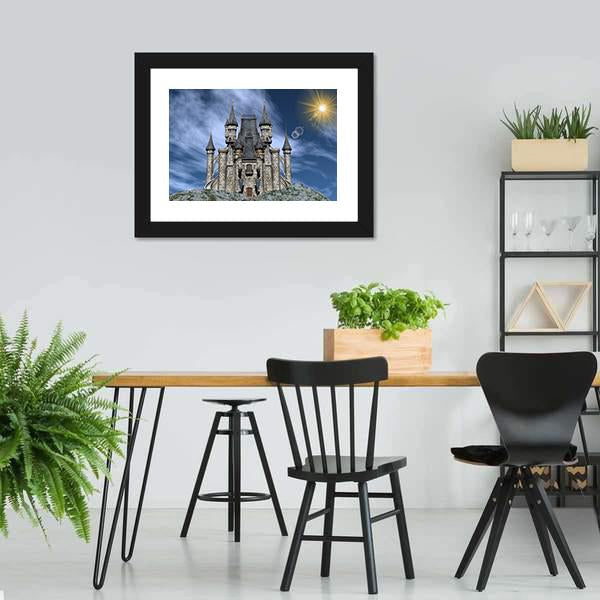 Castle Upon A Rocky Hill Canvas Wall Art-3 Horizontal-Gallery Wrap-25" x 16"-Tiaracle