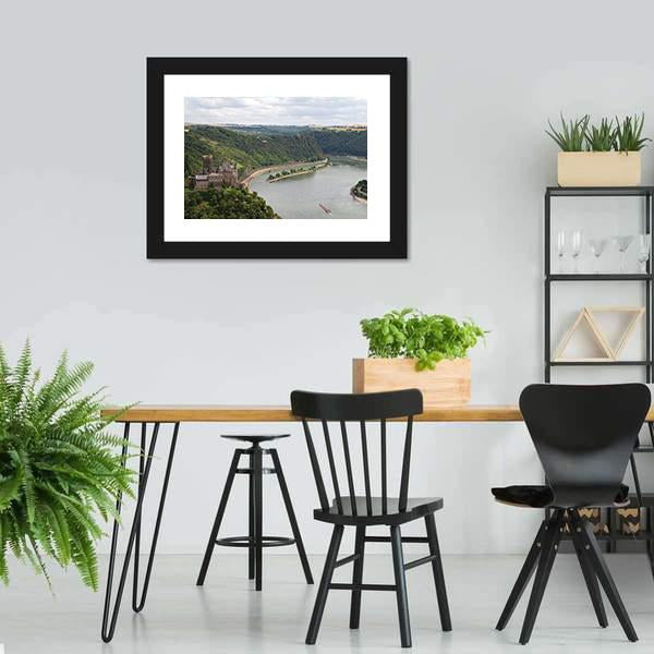 Cat Castle Rhineland Panoramic Canvas Wall Art-1 Piece-36" x 12"-Tiaracle