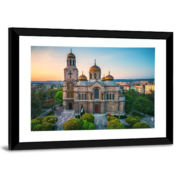 Cathedral In Varna Canvas Wall Art-3 Horizontal-Gallery Wrap-25" x 16"-Tiaracle