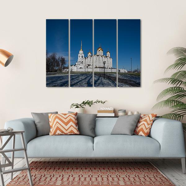 Cathedral In Vladimir Canvas Wall Art-4 Horizontal-Gallery Wrap-34" x 24"-Tiaracle