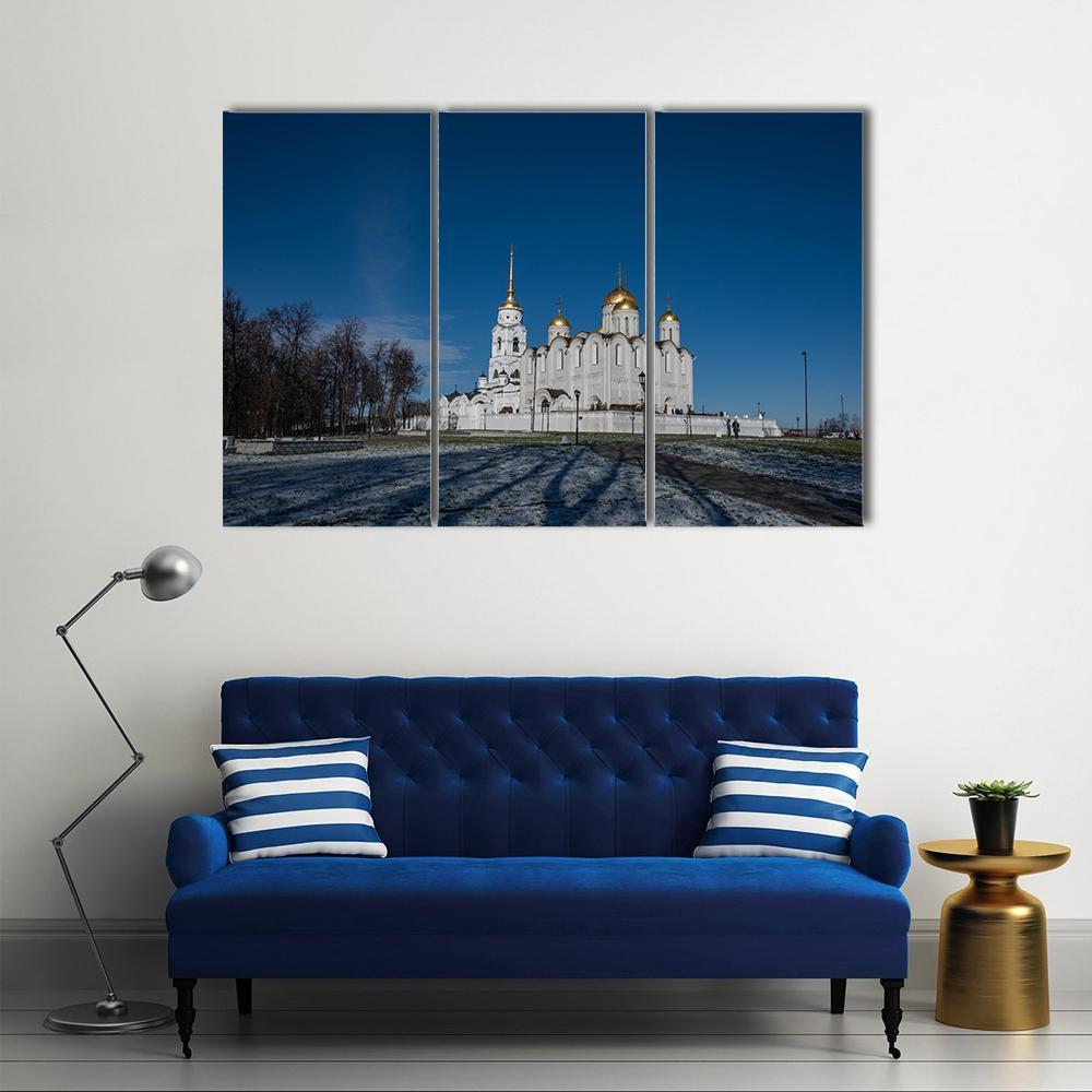 Cathedral In Vladimir Canvas Wall Art-3 Horizontal-Gallery Wrap-37" x 24"-Tiaracle