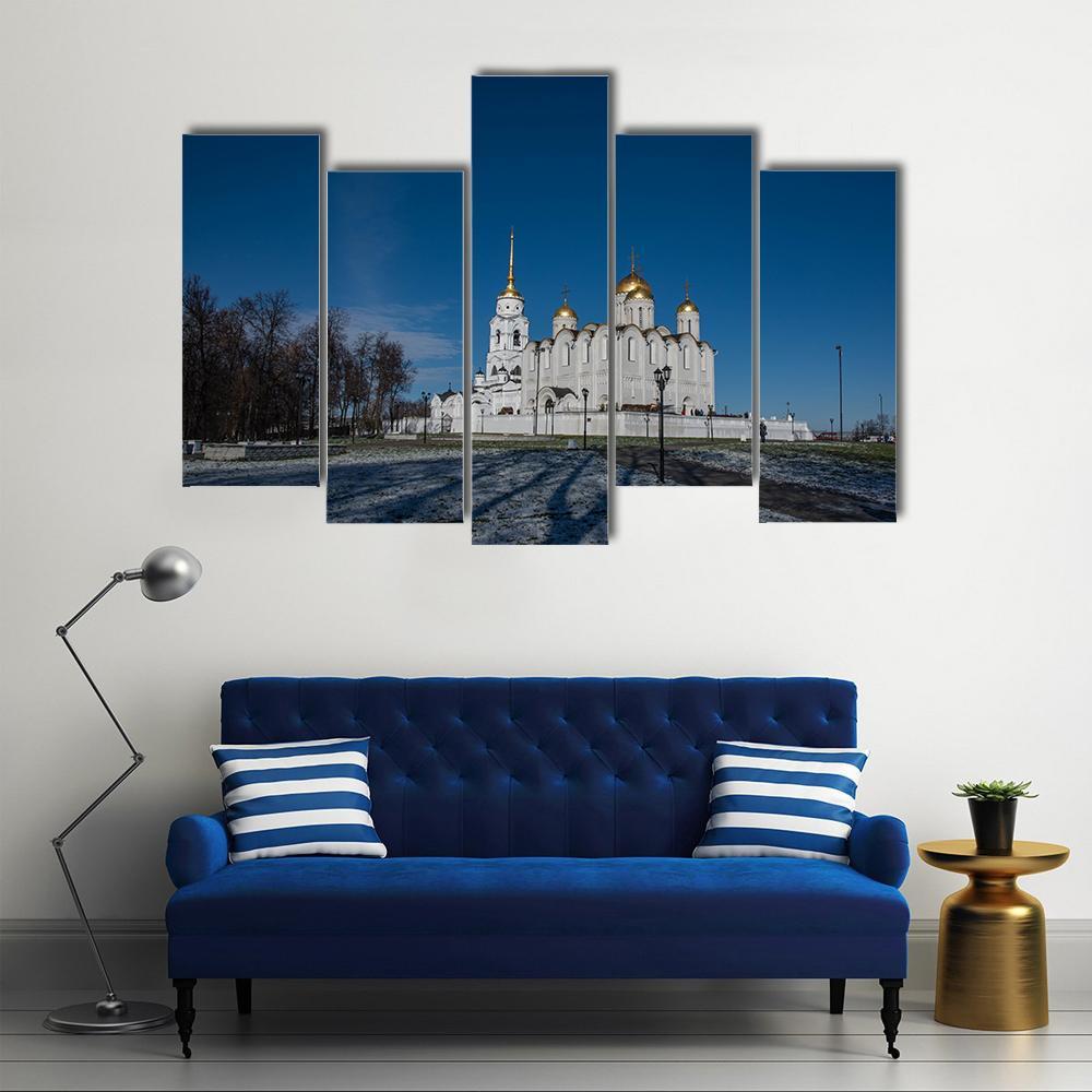 Cathedral In Vladimir Canvas Wall Art-5 Pop-Gallery Wrap-47" x 32"-Tiaracle