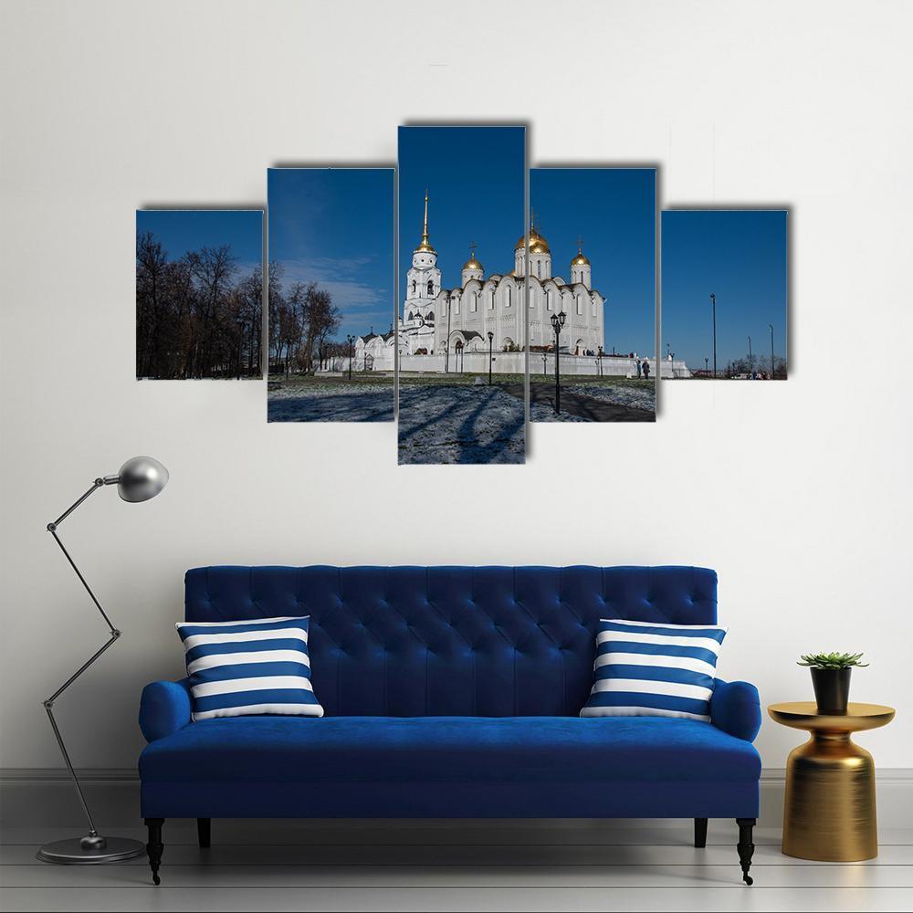 Cathedral In Vladimir Canvas Wall Art-5 Star-Gallery Wrap-62" x 32"-Tiaracle