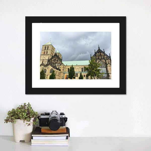 Cathedral Munster Canvas Wall Art-1 Piece-Framed Print-20" x 16"-Tiaracle