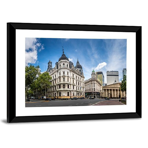 Cathedral Near Plaza De Mayo Canvas Wall Art-3 Horizontal-Gallery Wrap-25" x 16"-Tiaracle