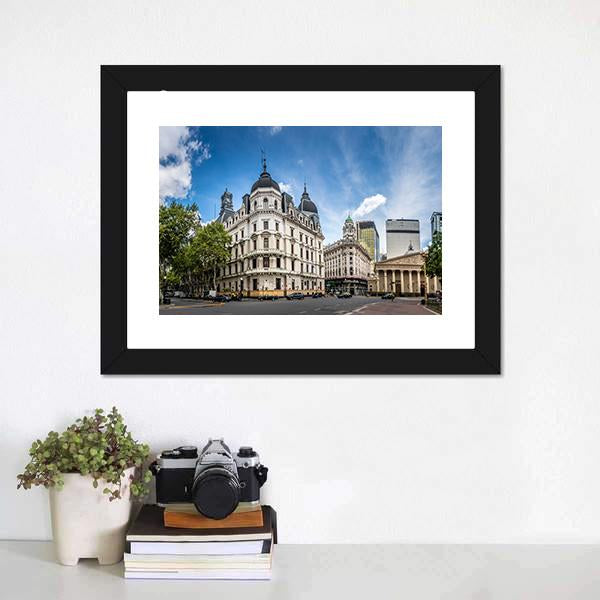Cathedral Near Plaza De Mayo Canvas Wall Art-1 Piece-Framed Print-20" x 16"-Tiaracle