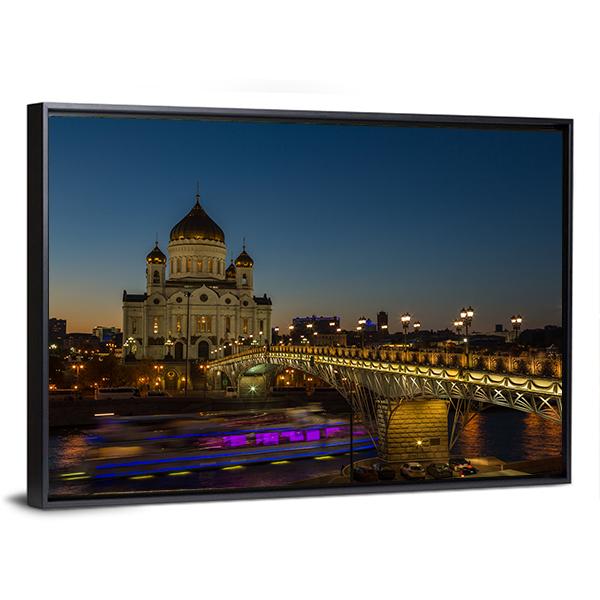 Cathedral Of Christ Moscow Canvas Wall Art-3 Horizontal-Gallery Wrap-25" x 16"-Tiaracle