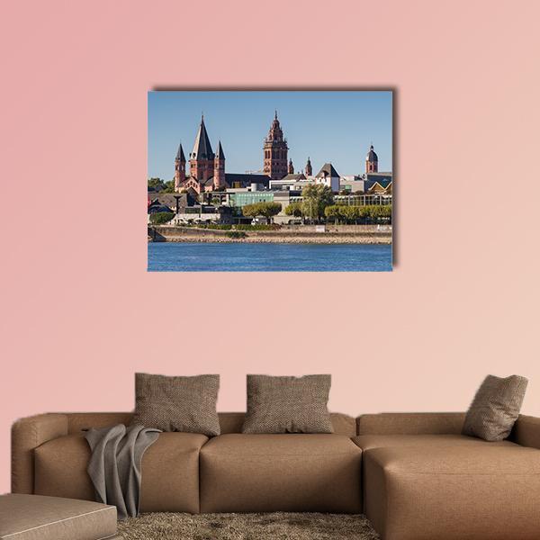 Mainz Cathedral Canvas Wall Art-1 Piece-Gallery Wrap-48" x 32"-Tiaracle