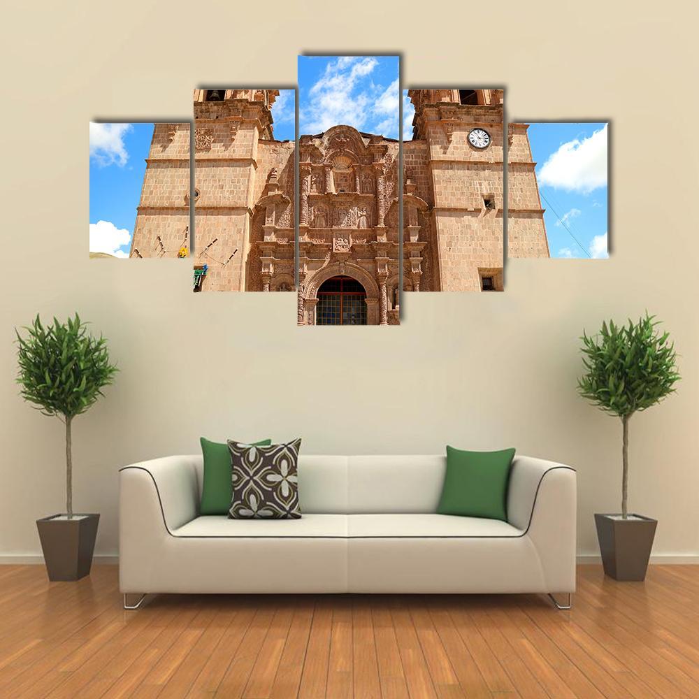 Cathedral Of Puno Peru Canvas Wall Art-5 Star-Gallery Wrap-62" x 32"-Tiaracle