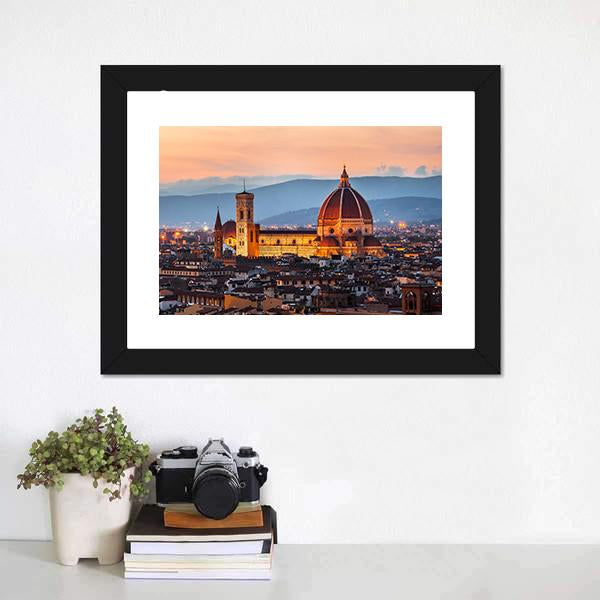 Cathedral Of Santa Maria Canvas Wall Art-1 Piece-Framed Print-20" x 16"-Tiaracle