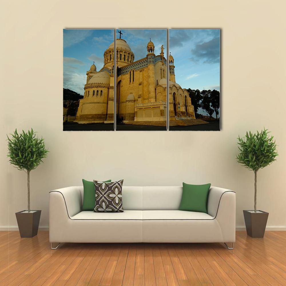 Cathedrale Notre Dame d'Afrique Canvas Wall Art-3 Horizontal-Gallery Wrap-37" x 24"-Tiaracle