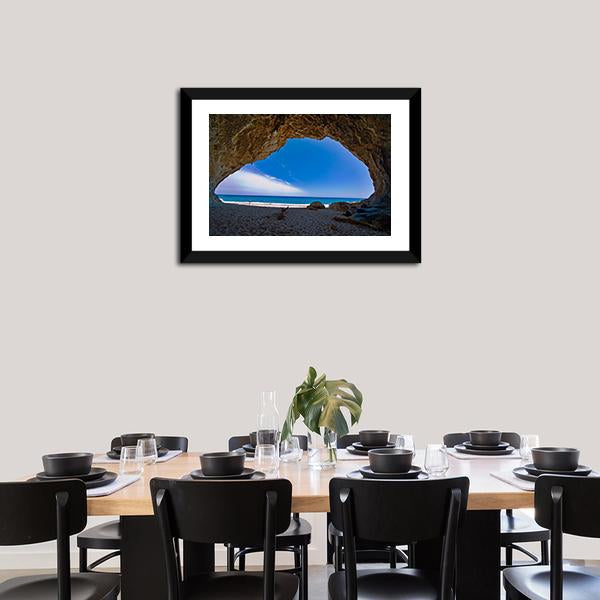 Cave Paradise & Sea Canvas Wall Art-3 Horizontal-Gallery Wrap-25" x 16"-Tiaracle