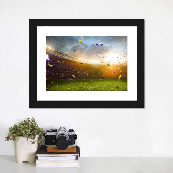 Celebration In Soccer Stadium Canvas Wall Art-3 Horizontal-Gallery Wrap-25" x 16"-Tiaracle