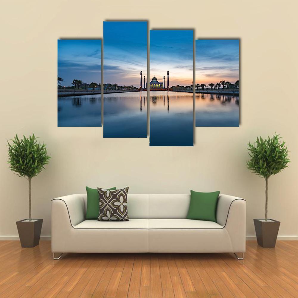 Central Mosque Of Songkhla Canvas Wall Art-4 Pop-Gallery Wrap-50" x 32"-Tiaracle