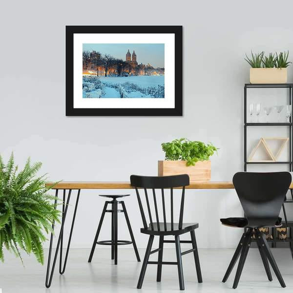 Central Park In Winter Canvas Wall Art-3 Horizontal-Gallery Wrap-25" x 16"-Tiaracle