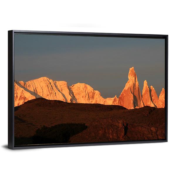 Cerro Torre At Sunrise Canvas Wall Art-3 Horizontal-Gallery Wrap-25" x 16"-Tiaracle