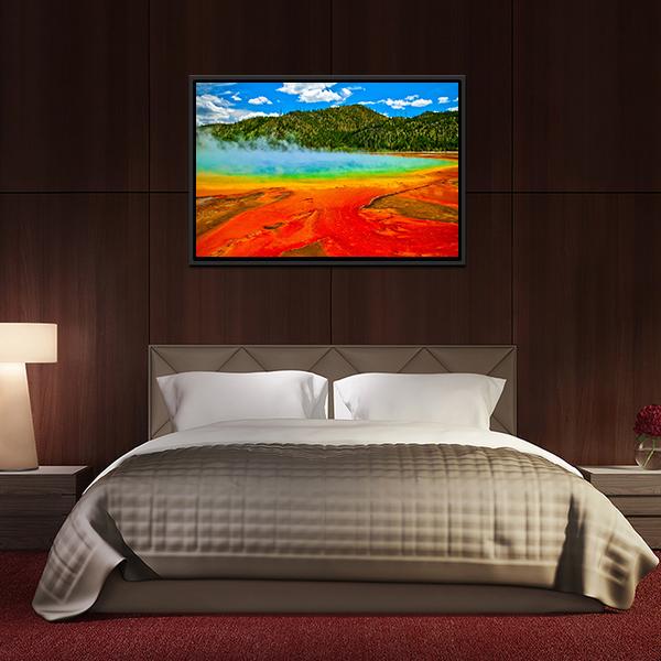 Cerulean Geyser Panoramic Canvas Wall Art-1 Piece-36" x 12"-Tiaracle