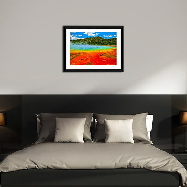 Cerulean Geyser Panoramic Canvas Wall Art-1 Piece-36" x 12"-Tiaracle