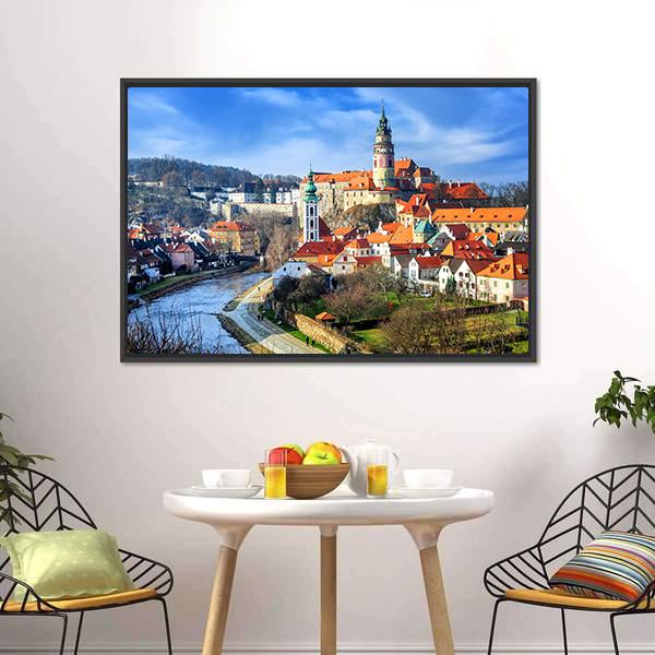 Cesky Krumlov Czech Republic Canvas Wall Art-3 Horizontal-Gallery Wrap-25" x 16"-Tiaracle