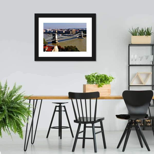 Chain Bridge Hungary Panoramic Canvas Wall Art-1 Piece-36" x 12"-Tiaracle