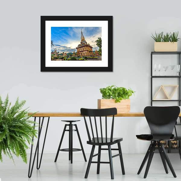 Chalong Temple Canvas Wall Art-5 Horizontal-Gallery Wrap-22" x 12"-Tiaracle
