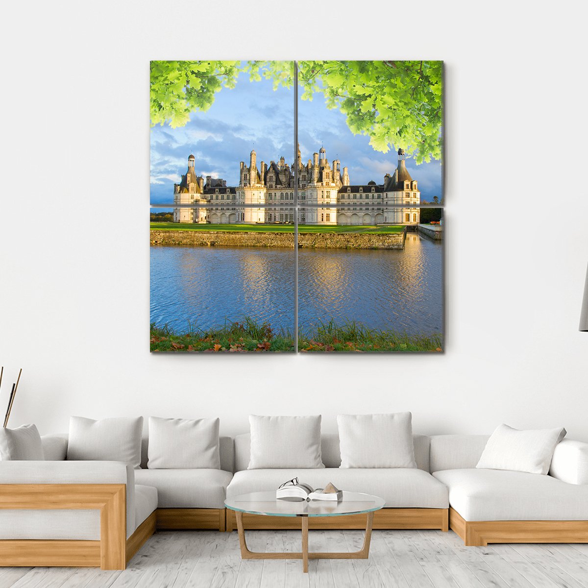 Chambord Castle France Canvas Wall Art-4 Square-Gallery Wrap-17" x 17"-Tiaracle