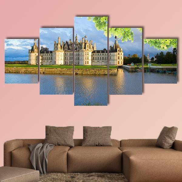 Chambord Castle France Canvas Wall Art-5 Star-Gallery Wrap-62" x 32"-Tiaracle