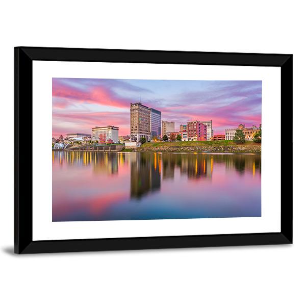 Charleston Downtown Skyline Canvas Wall Art-3 Horizontal-Gallery Wrap-25" x 16"-Tiaracle