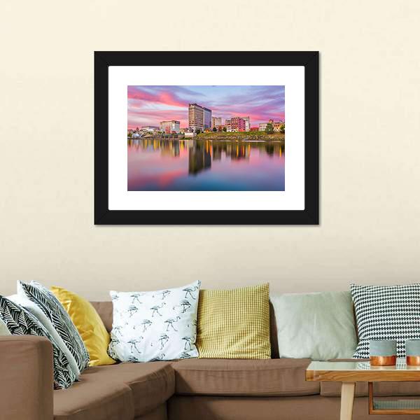 Charleston Downtown Skyline Panoramic Canvas Wall Art-1 Piece-36" x 12"-Tiaracle