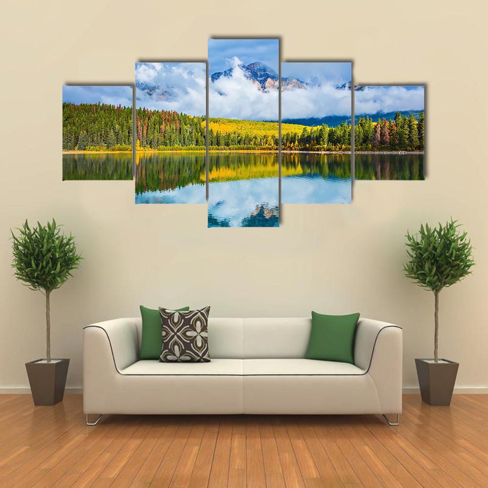 Charming Patricia Lake Canvas Wall Art-5 Star-Gallery Wrap-62" x 32"-Tiaracle