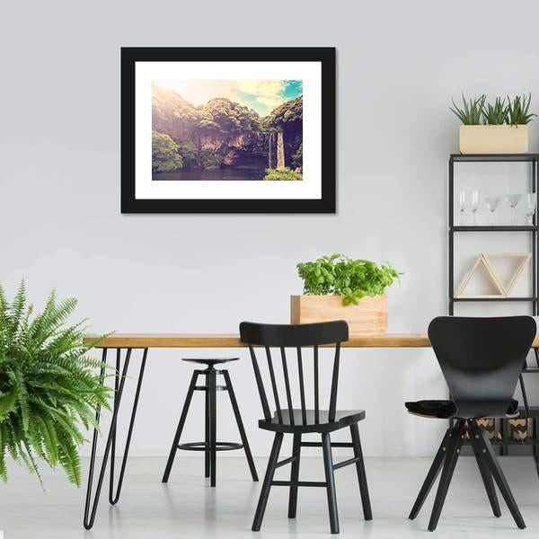 Cheonjiyeon Waterfall Canvas Wall Art-3 Horizontal-Gallery Wrap-25" x 16"-Tiaracle