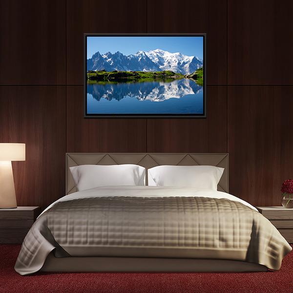 Cheserys Lake With Mountain Canvas Wall Art-3 Horizontal-Gallery Wrap-25" x 16"-Tiaracle