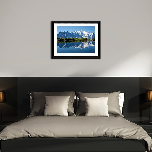 Cheserys Lake With Mountain Canvas Wall Art-3 Horizontal-Gallery Wrap-25" x 16"-Tiaracle