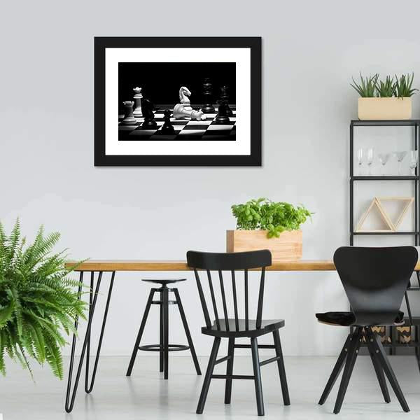 Chess Game Panoramic Canvas Wall Art-1 Piece-36" x 12"-Tiaracle