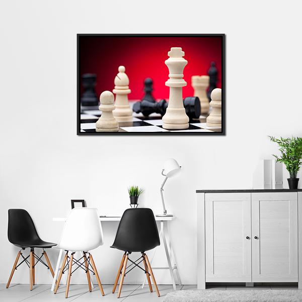 Chess Pieces Canvas Wall Art-5 Horizontal-Gallery Wrap-22" x 12"-Tiaracle