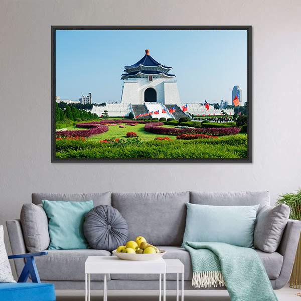 Chiang Kai-Shek Memorial Hall Canvas Wall Art-3 Horizontal-Gallery Wrap-25" x 16"-Tiaracle