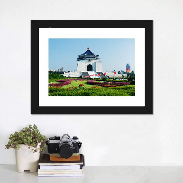 Chiang Kai-Shek Memorial Hall Canvas Wall Art-3 Horizontal-Gallery Wrap-25" x 16"-Tiaracle