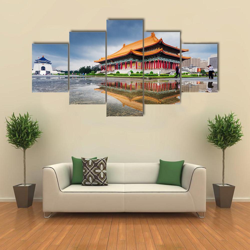 Chiang Kai Shek Memorial Hall Taipei Canvas Wall Art-5 Star-Gallery Wrap-62" x 32"-Tiaracle